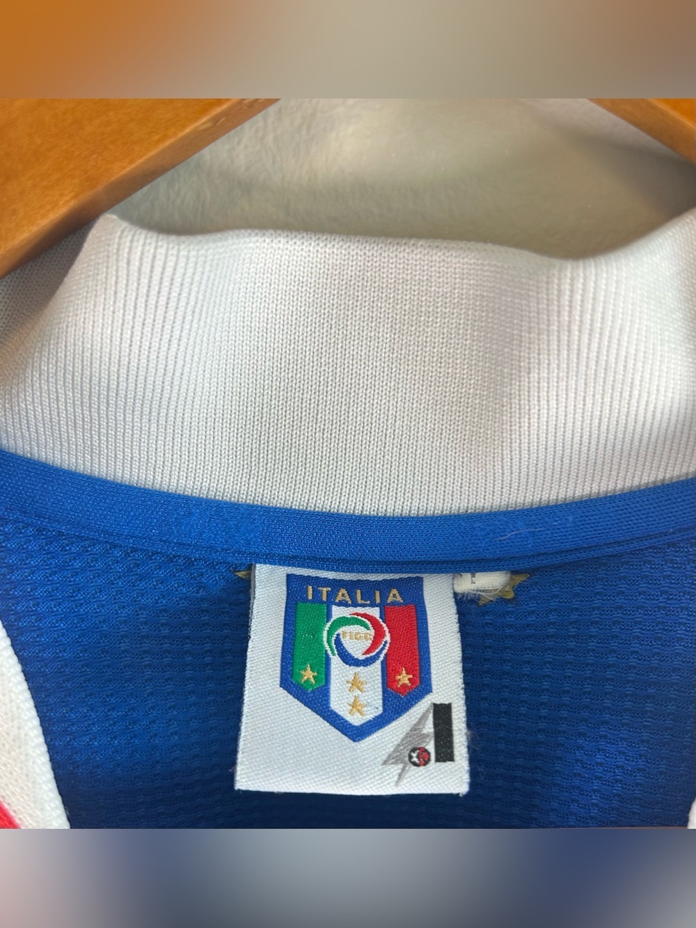 Vintage FIGC Italy Men’s Soccer Jersey L Balotelli #9 National Team Futbol Blue - Picture 9 of 12